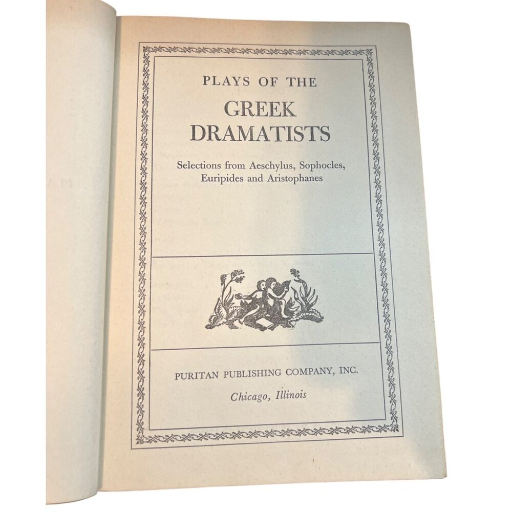 "Plays Of The Greek Dramatists" Hardcover Book